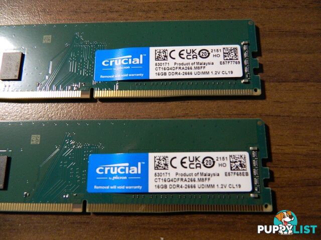 As New working 16GB RAM Crucial DDR4-2666 1.2V