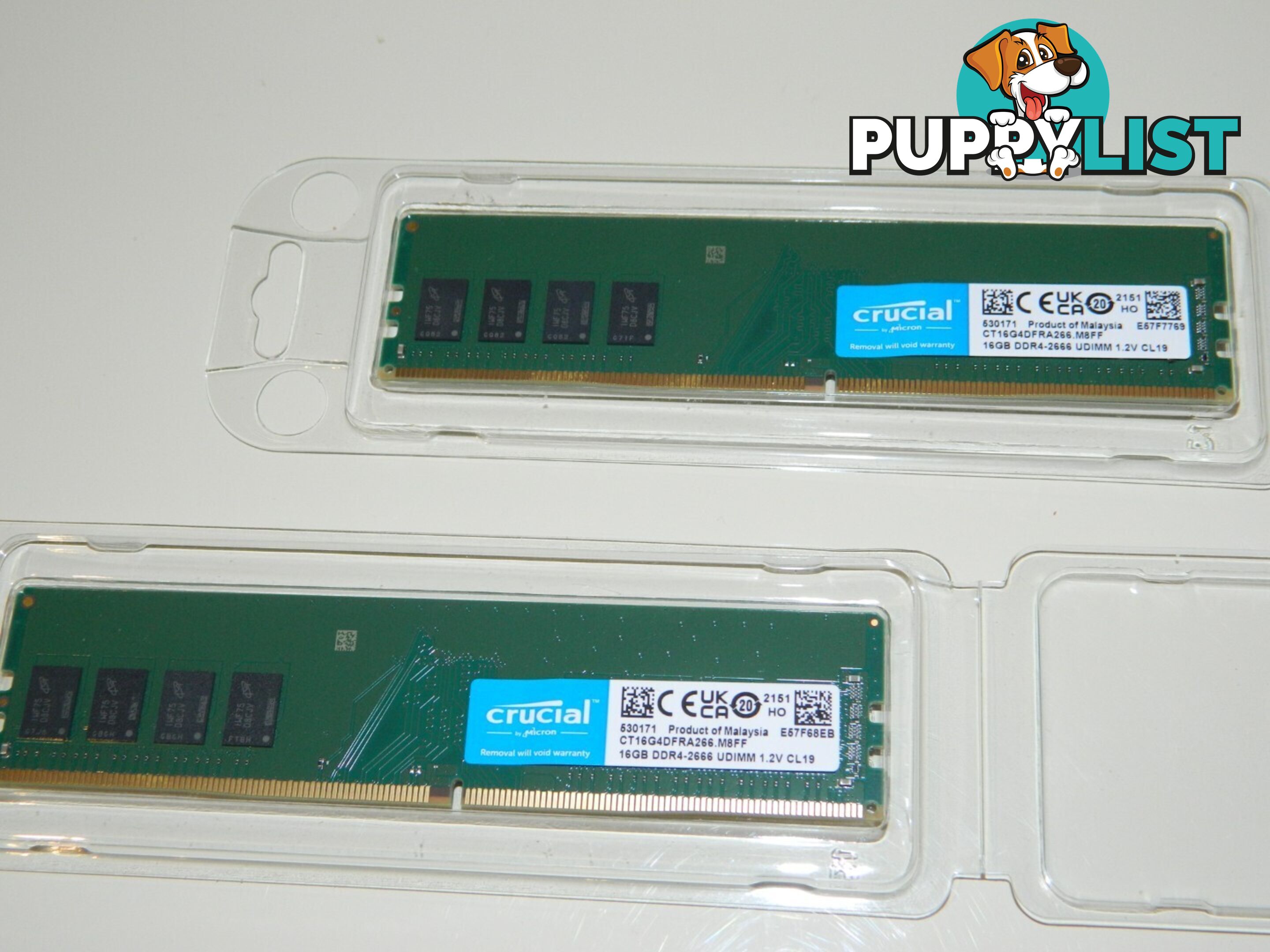 As New working 16GB RAM Crucial DDR4-2666 1.2V