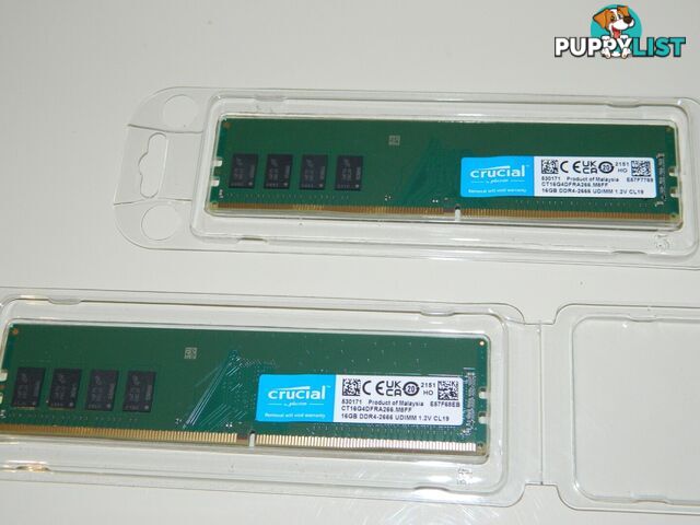 As New working 16GB RAM Crucial DDR4-2666 1.2V