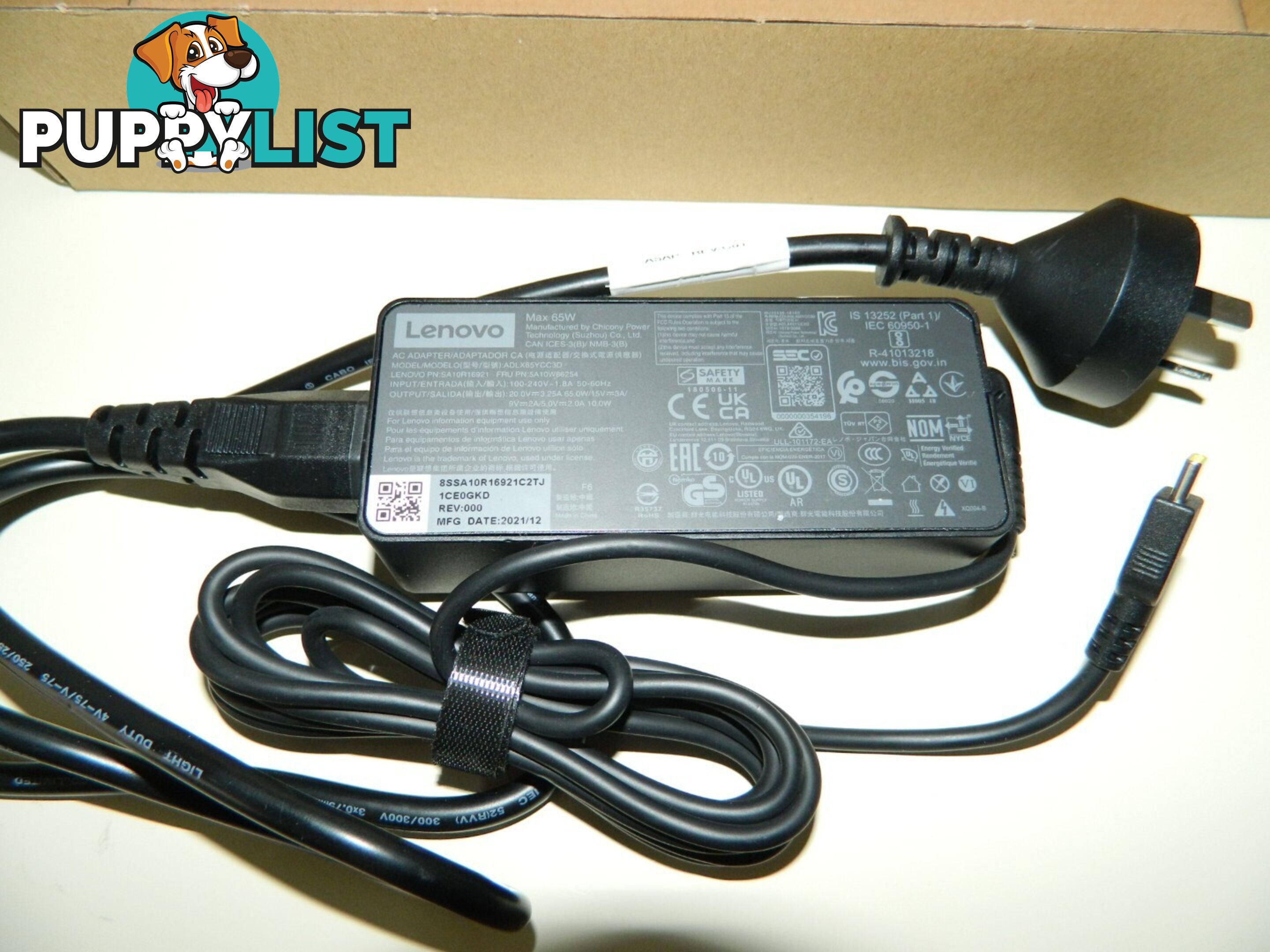 Lenovo 65W USB-C Charger NEW in box w/power cable (Good for HP, Dell)