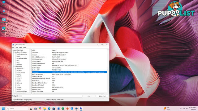 HP EliteOne 800 G2 AiO-Core i7-6th Gen/8GB RAM/256GB SSD/23.8"