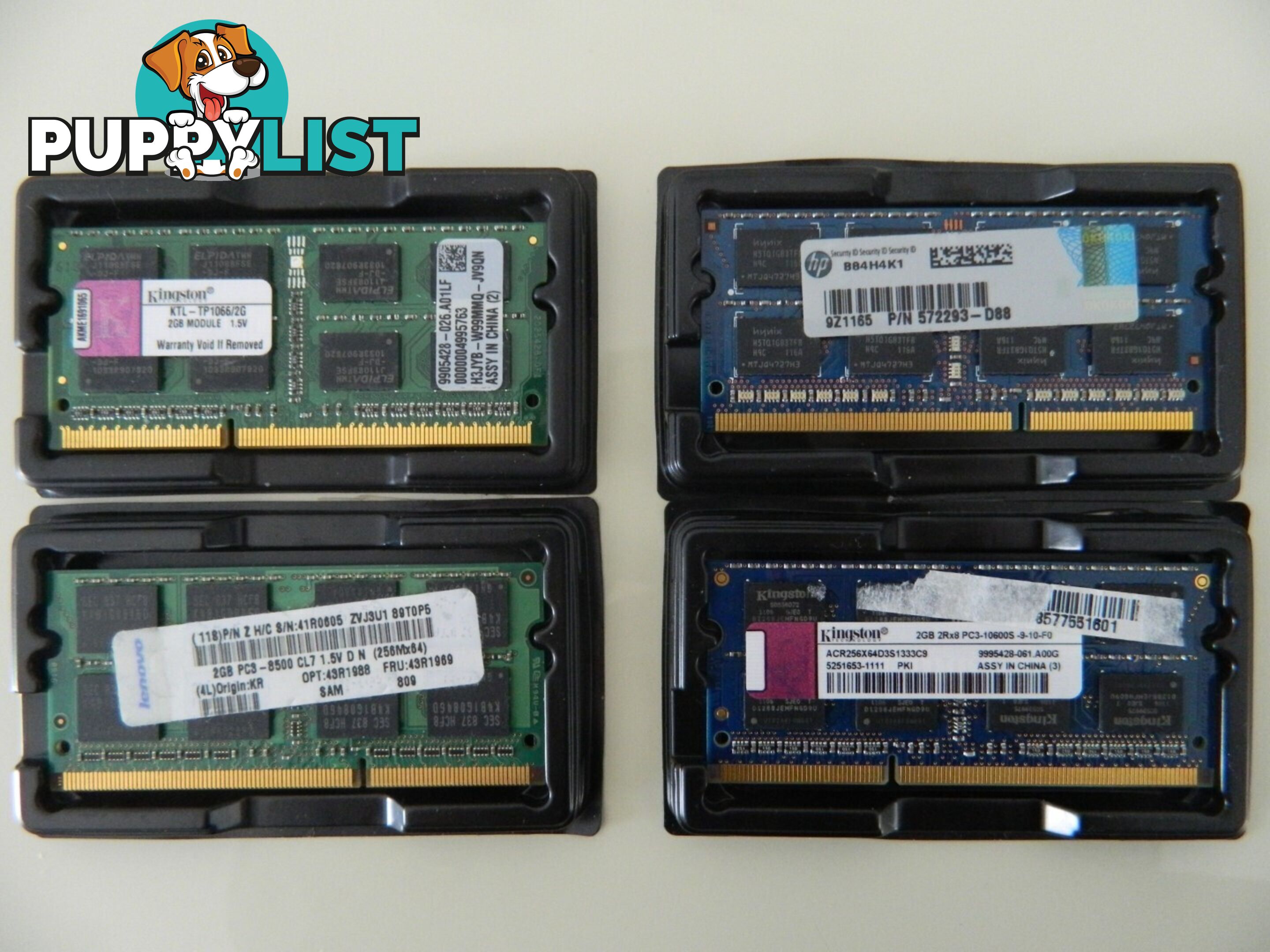 2GB Notebook RAM PC3-8500S/ PC3-10600S