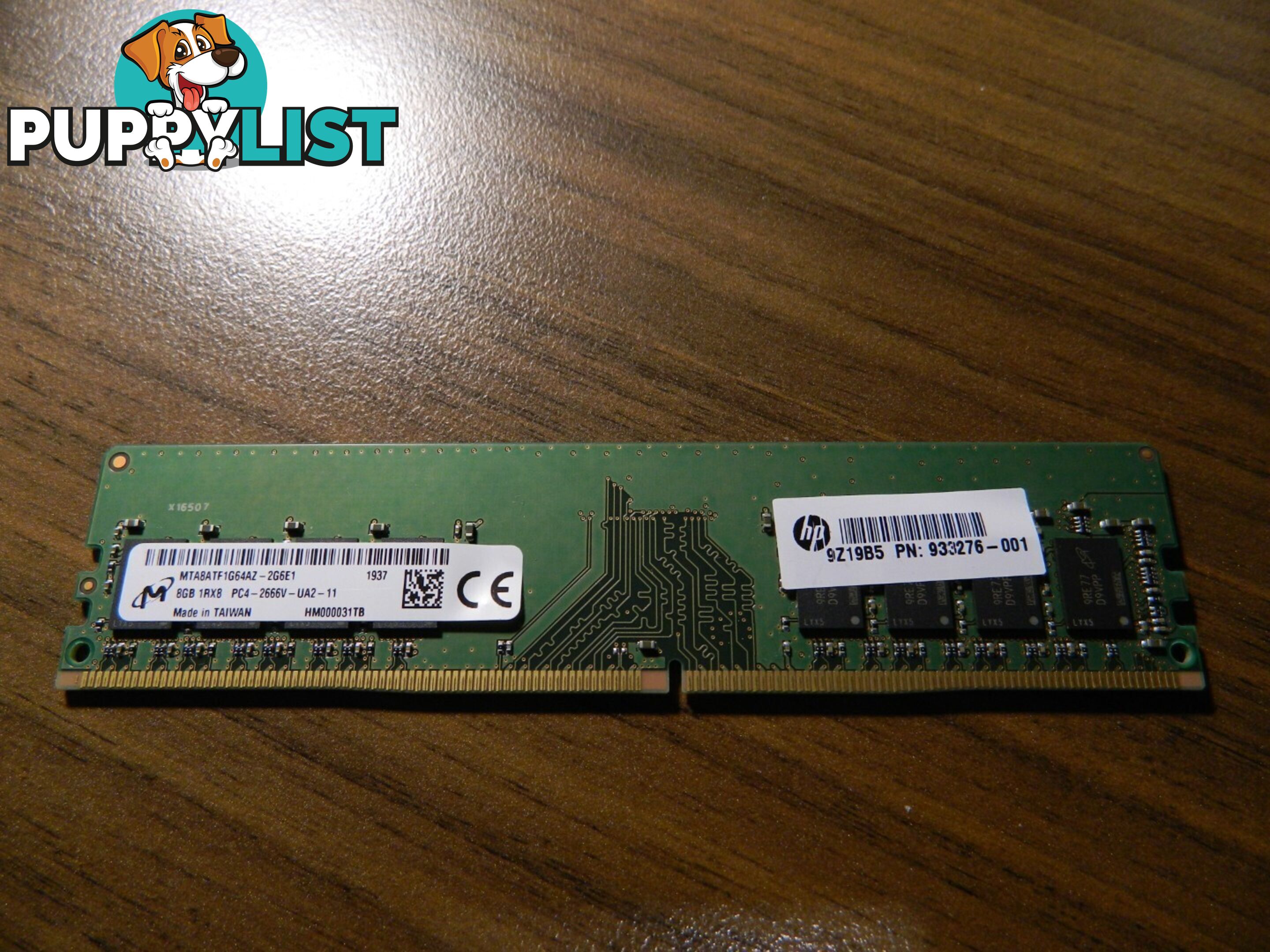 8GB RAM Micron DDR4-2666V - HP P/N. 933276-001