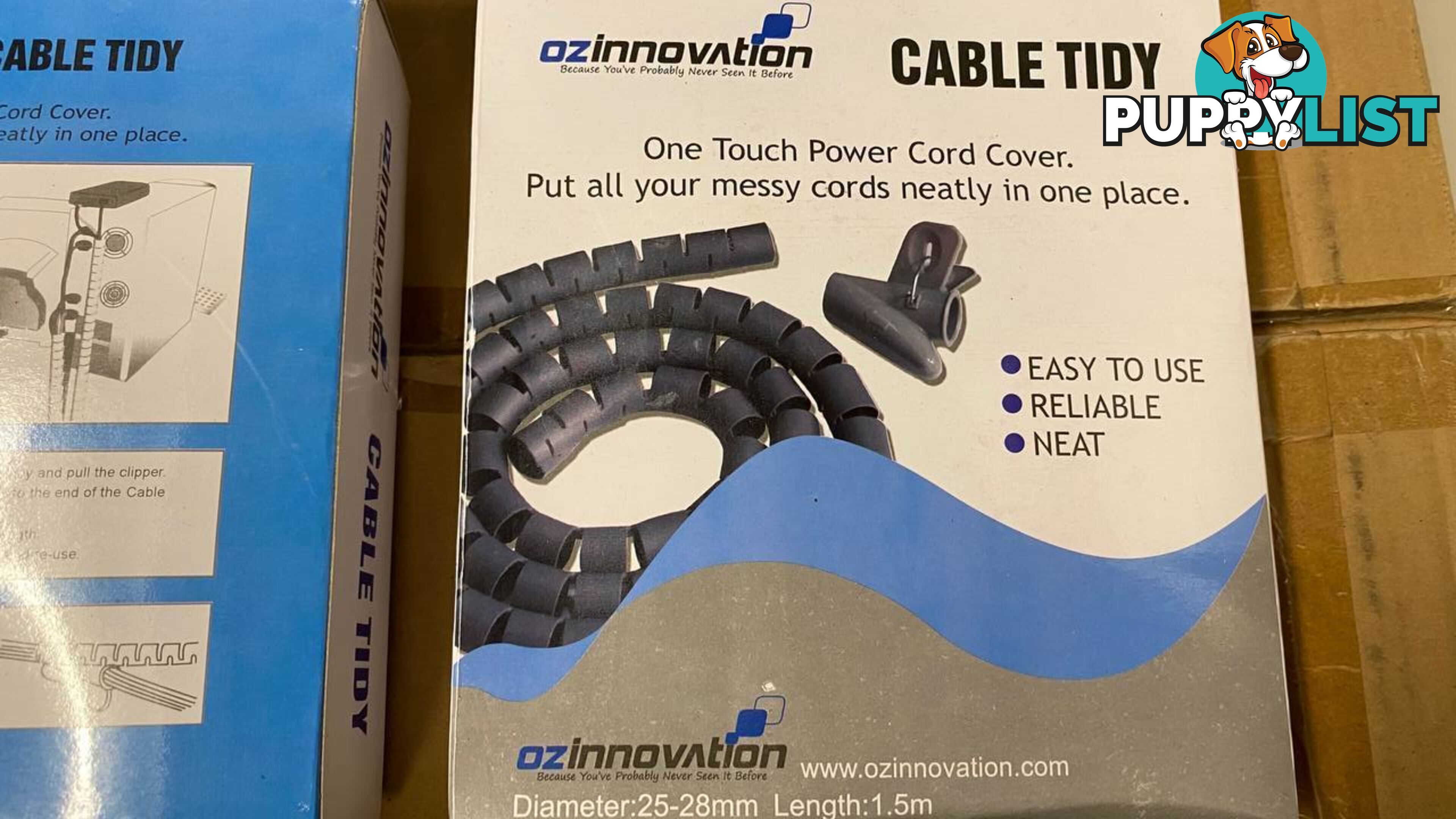 Cable Tidy (OZinnovation) Diameter 25-28mm, Length 1.5m.