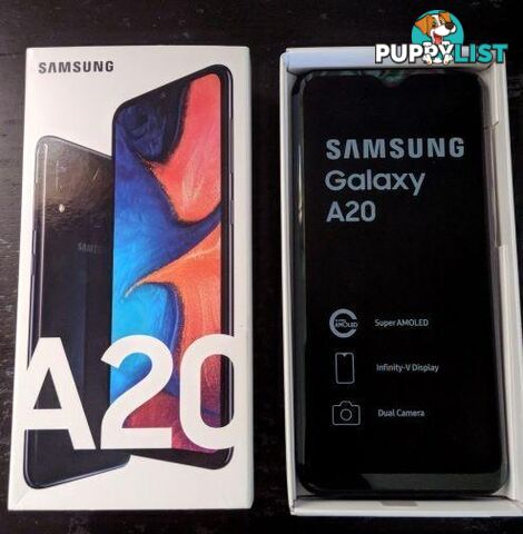 Samsung Galaxy A20 (13MP, 32GB/3GB Tel) - Black UNLOCKED BrandNew Australian Version - Black