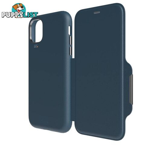 EFM Monaco D3O Leather Wallet Case Armour For iPhone 11 Pro - EFM - Ocean Blue - 9319655073835