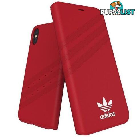 Adidas (Adidas) Clover Classic PU Leather Flip for iPhone X/Xs - Adidas - Red - 8718846047388