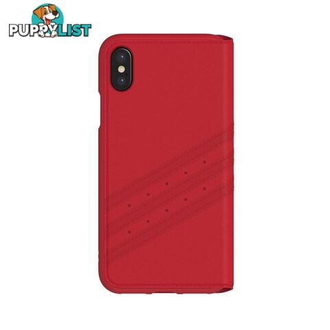 Adidas (Adidas) Clover Classic PU Leather Flip for iPhone X/Xs - Adidas - Red - 8718846047388