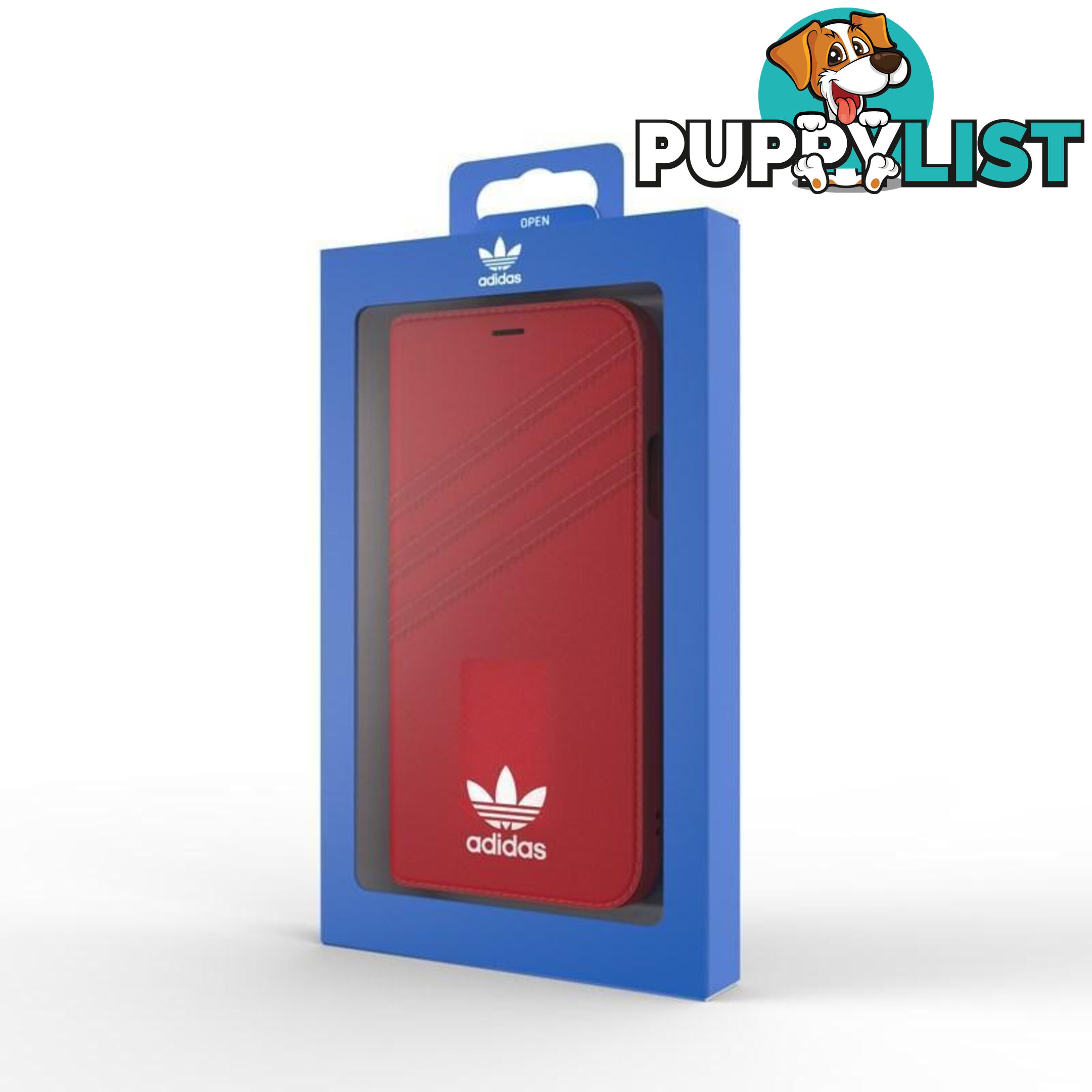 Adidas (Adidas) Clover Classic PU Leather Flip for iPhone X/Xs - Adidas - Red - 8718846047388