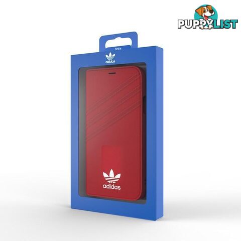 Adidas (Adidas) Clover Classic PU Leather Flip for iPhone X/Xs - Adidas - Red - 8718846047388