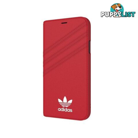 Adidas (Adidas) Clover Classic PU Leather Flip for iPhone X/Xs - Adidas - Red - 8718846047388