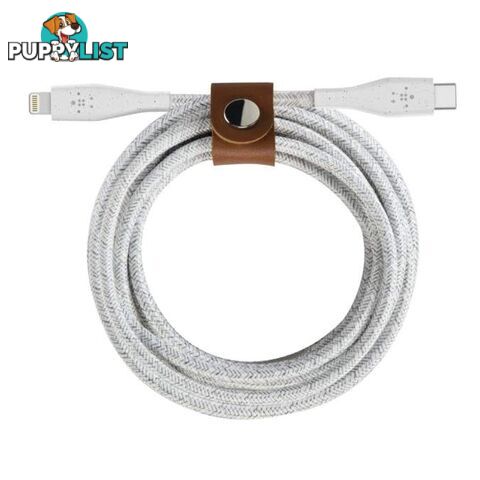 Belkin BOOSTCHARGE DuraTek USB-C Cable With Lightning Connector and Strap - Belkin - White - 745883775477