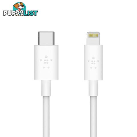 Belkin BOOSTCHARGE USB-C Cable With Lightning Connector - Belkin - White - 745883775439