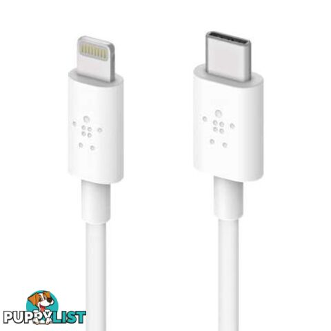 Belkin BOOSTCHARGE USB-C Cable With Lightning Connector - Belkin - White - 745883775439