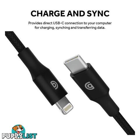 Griffin Premium USB-C to Lightning Cable - 3FT - Black - Griffin - 191058066466