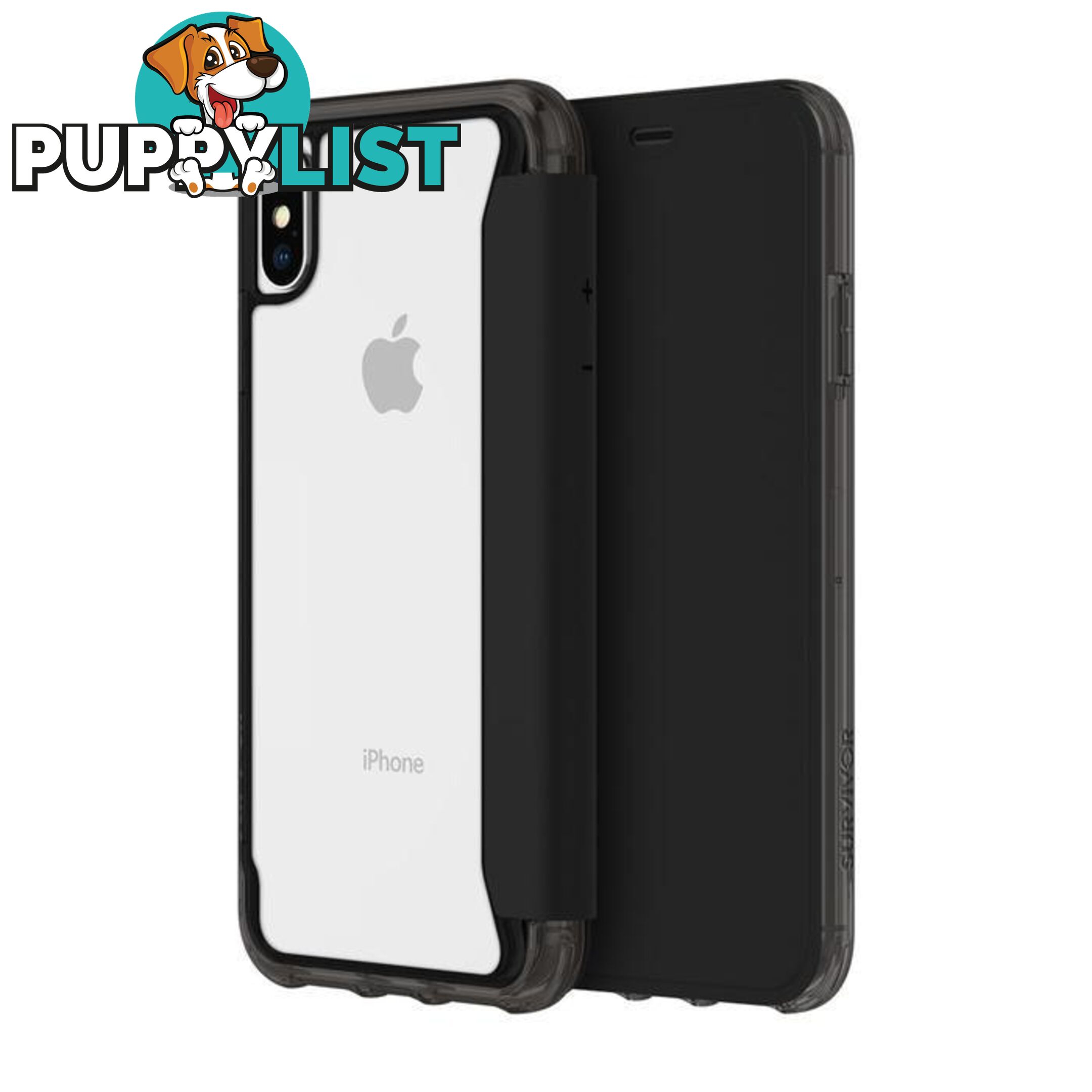 Griffin Survivor Clear Wallet for iPhone Xs - Black/Clear - Griffin - 191058093592