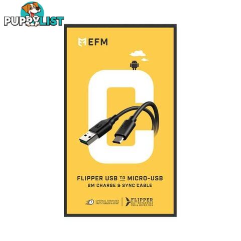 EFM Flipper Reversible Micro USB Cable 2m Length - EFM - 9319655056623