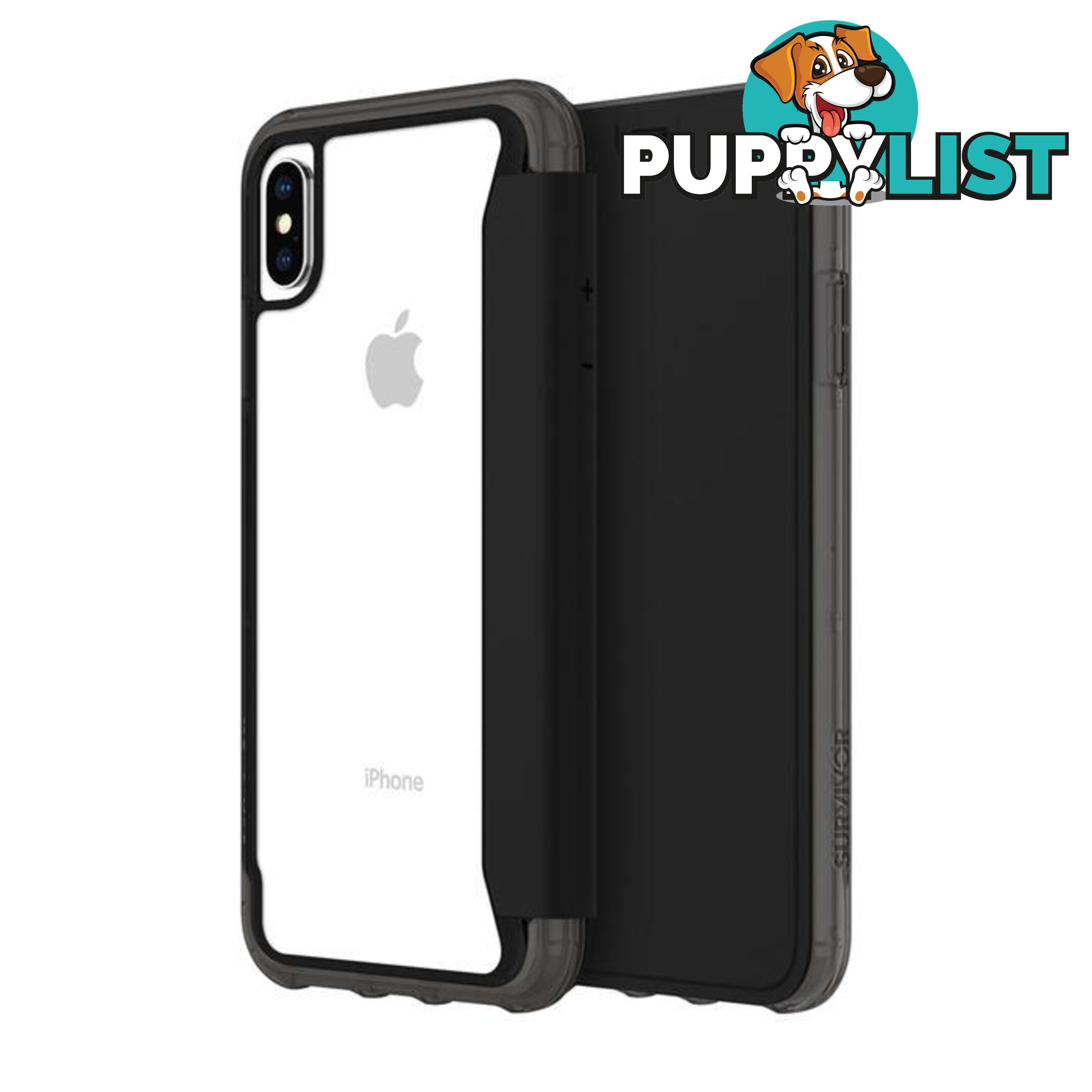 Griffin Survivor Clear Wallet for iPhone Xs Max - Blk/Clr - Griffin - 191058093608