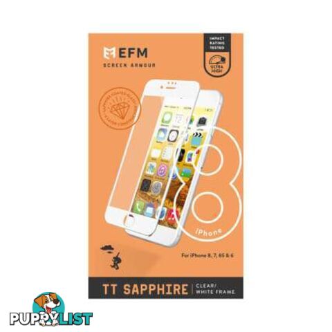 EFM TT Sapphire Glass Screen Armour For iPhone 6/6s/7/8/SE - EFM - Black - 9319655064109