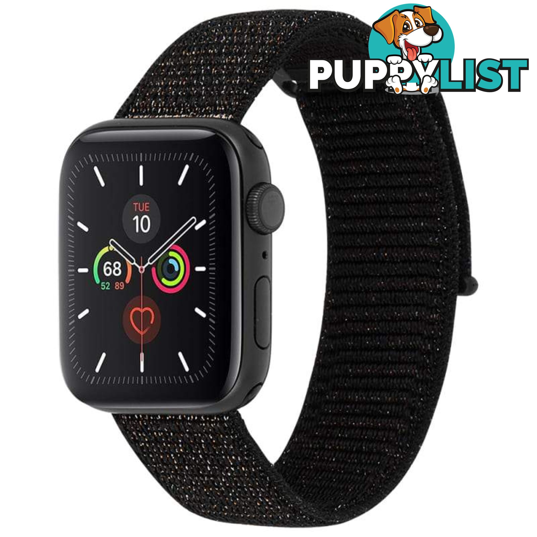 Case-Mate Nylon Watch Band For Apple Watch Series 1-5/38-40mm - Case-Mate - Metallic Black - 846127190466