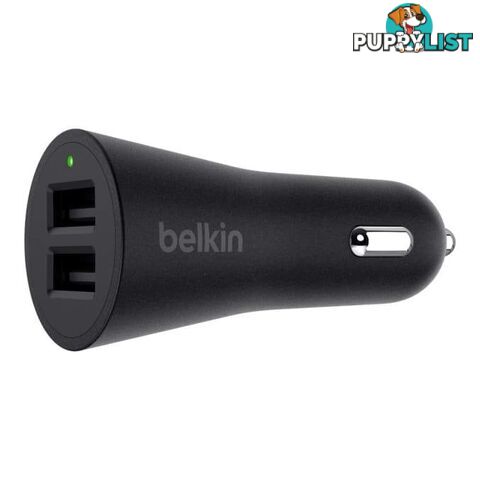 Belkin BOOSTUP 2-Port 24W Metallic Car Charger - Black - Belkin - 745883670130