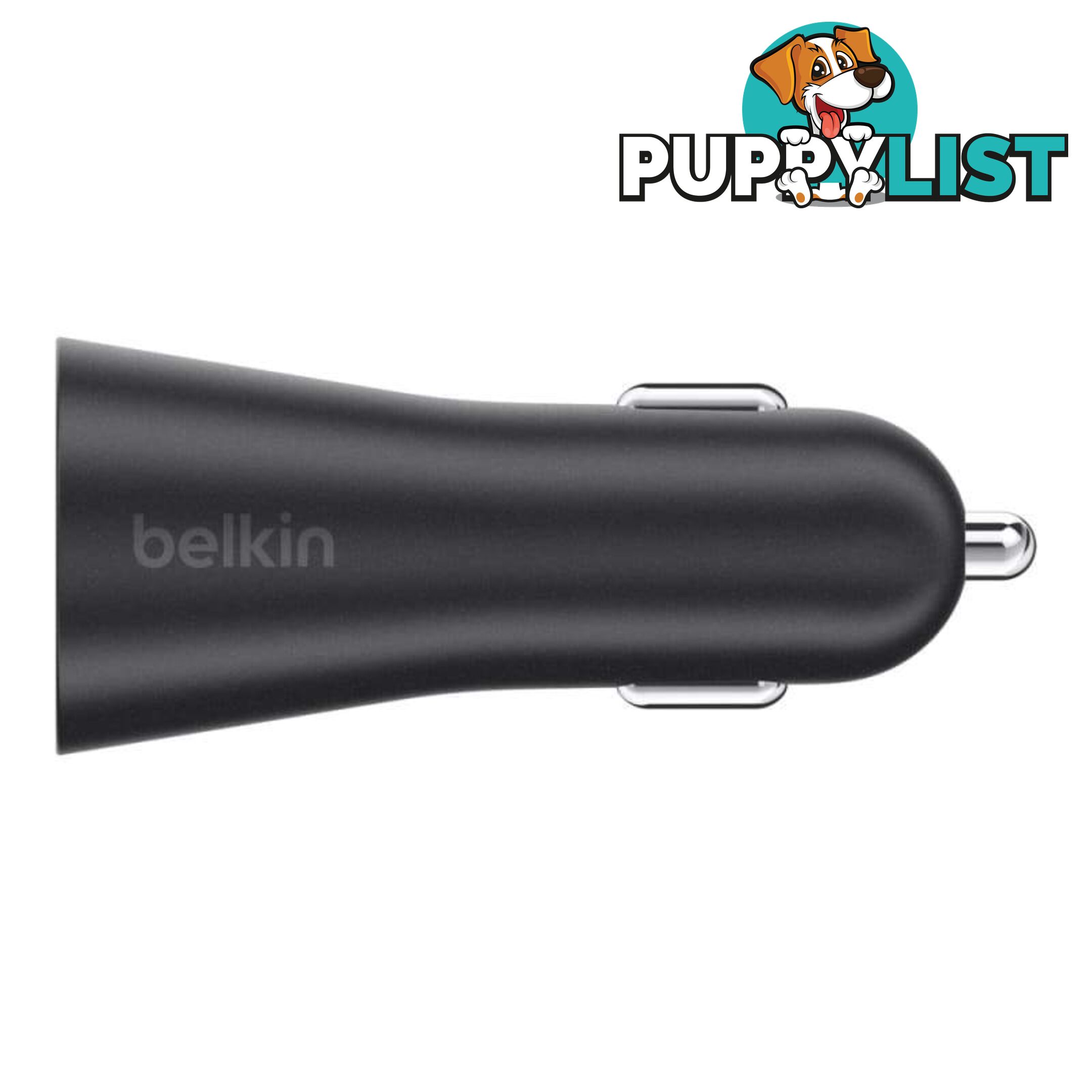 Belkin BOOSTUP 2-Port 24W Metallic Car Charger - Black - Belkin - 745883670130