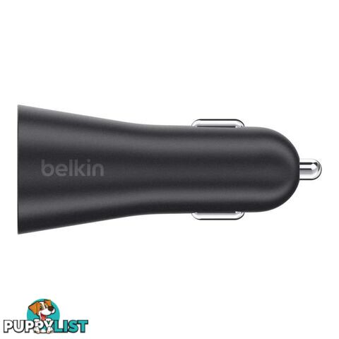 Belkin BOOSTUP 2-Port 24W Metallic Car Charger - Black - Belkin - 745883670130