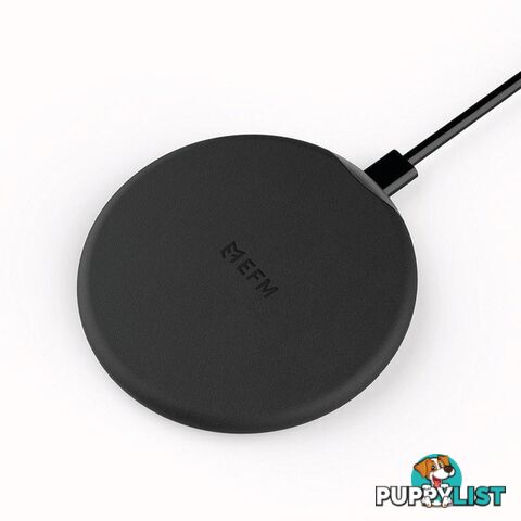 EFM Leather Wireless Charge Pad 15W Qi WPC Certified with USB Wall Adapter - EFM - 9319655068060