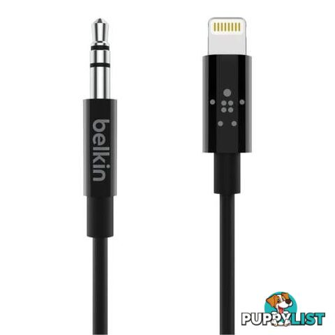 Belkin 3.5mm Audio Cable With Lightning Connector 91mm - Black - Belkin - 745883757251