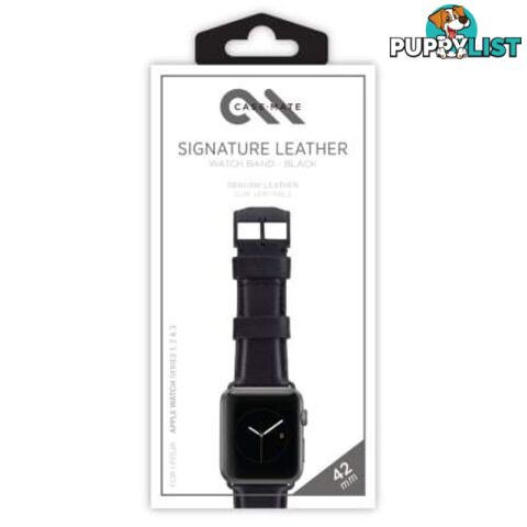 Case-Mate Signature Leather Apple Watch band For Apple Watch 42mm - Case-Mate - Black - 846127171090