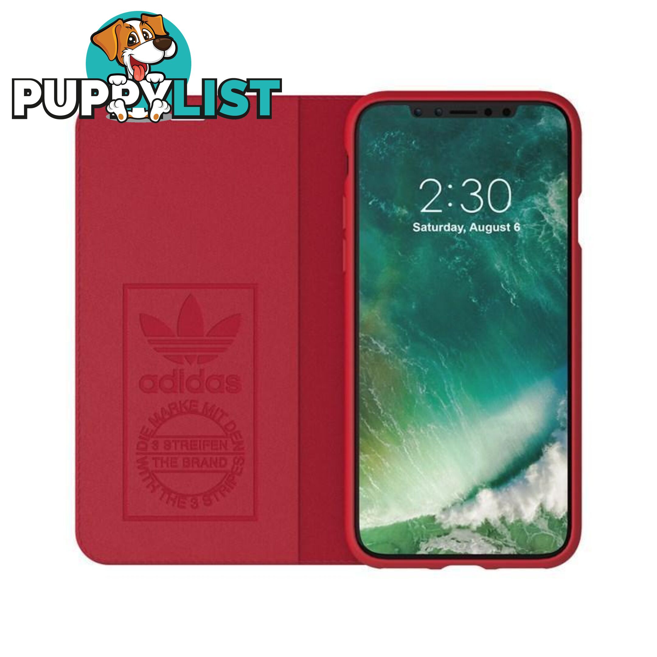 Adidas (Adidas) Clover Classic PU Leather Flip for iPhone X/Xs - Adidas - Black