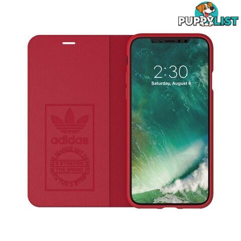 Adidas (Adidas) Clover Classic PU Leather Flip for iPhone X/Xs - Adidas - Black