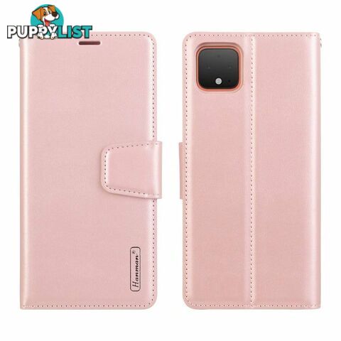 HANMAN Magnetic Wallet Leather Card Flip Case Stand Cover For Google Pixel 4 - Hanman - Rose Gold