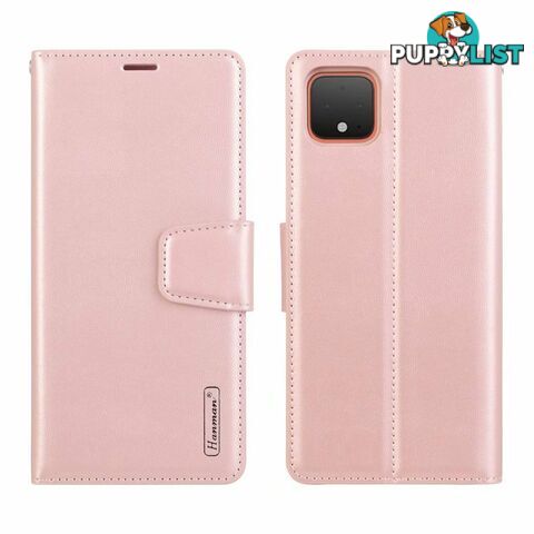 HANMAN Magnetic Wallet Leather Card Flip Case Stand Cover For Google Pixel 4 XL - Hanman - Rose Gold