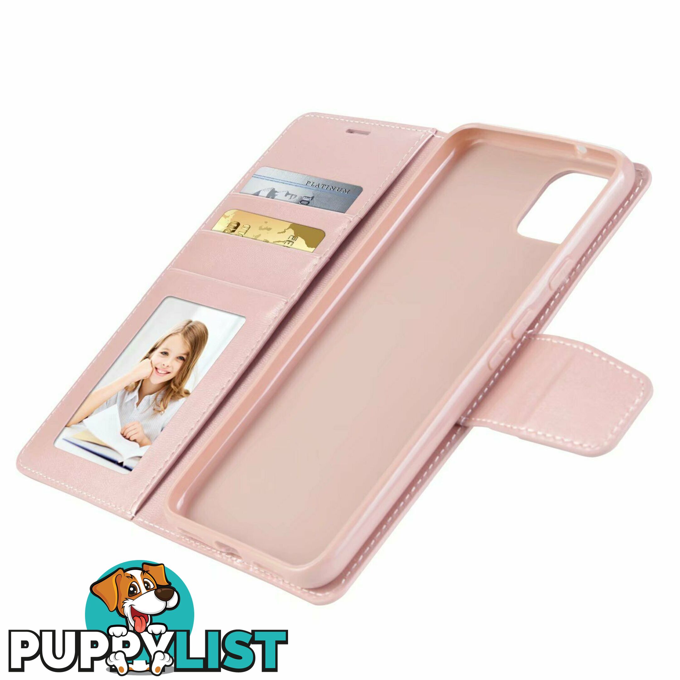 HANMAN Magnetic Wallet Leather Card Flip Case Stand Cover For Google Pixel 4 XL - Hanman - Rose Gold