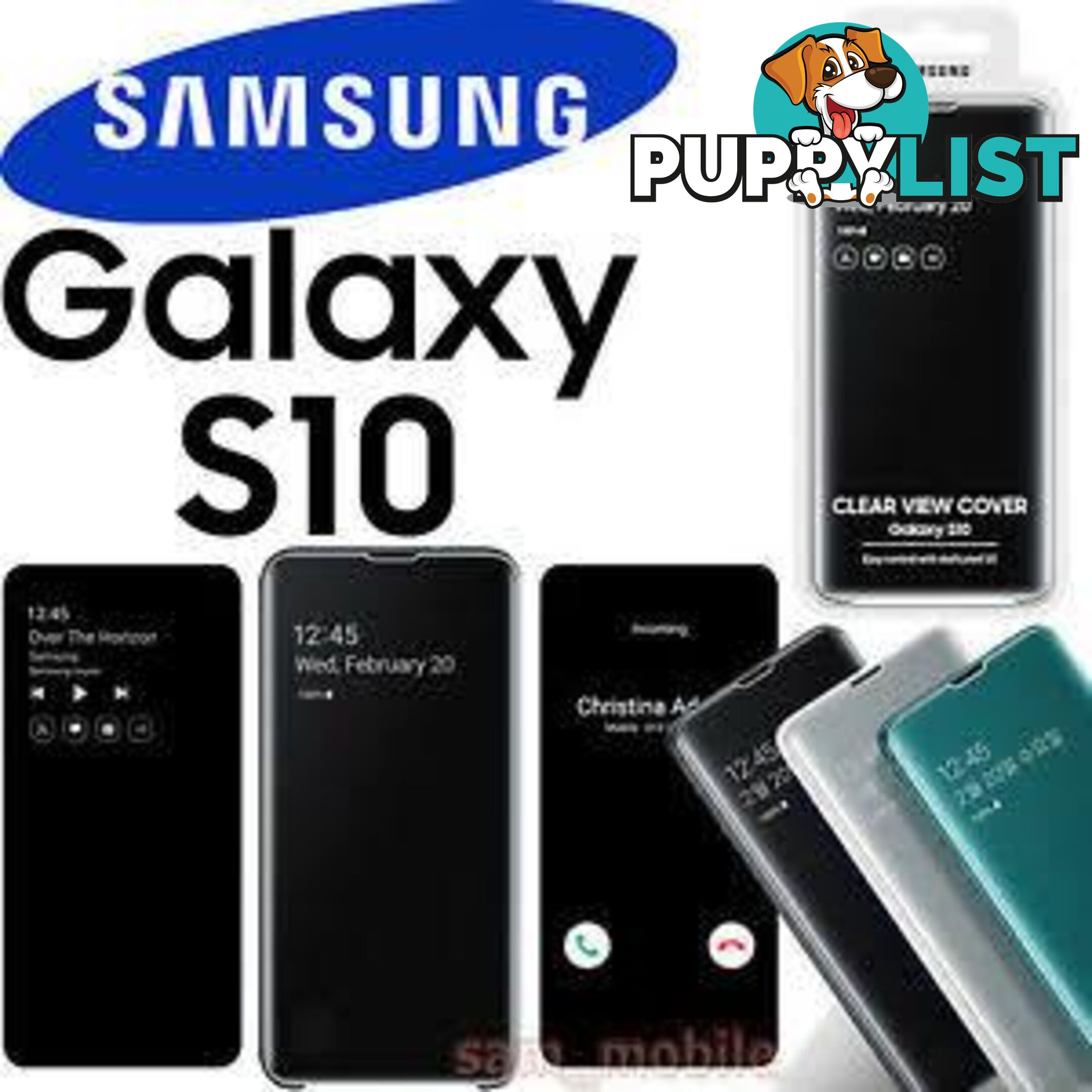 Samsung Clear View Cover For Samsung Galaxy S10+ - Samsung - Black - 8801643651305