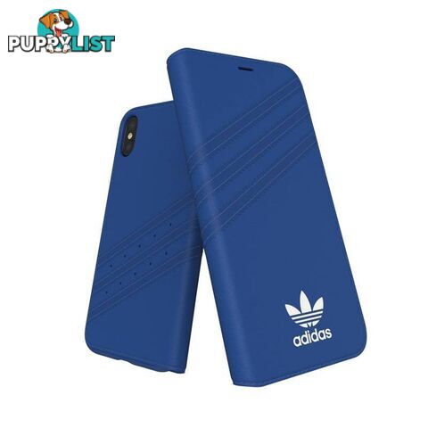 Adidas (Adidas) Clover Classic PU Leather Flip for iPhone X/Xs - Adidas - Blue - 8718846047357