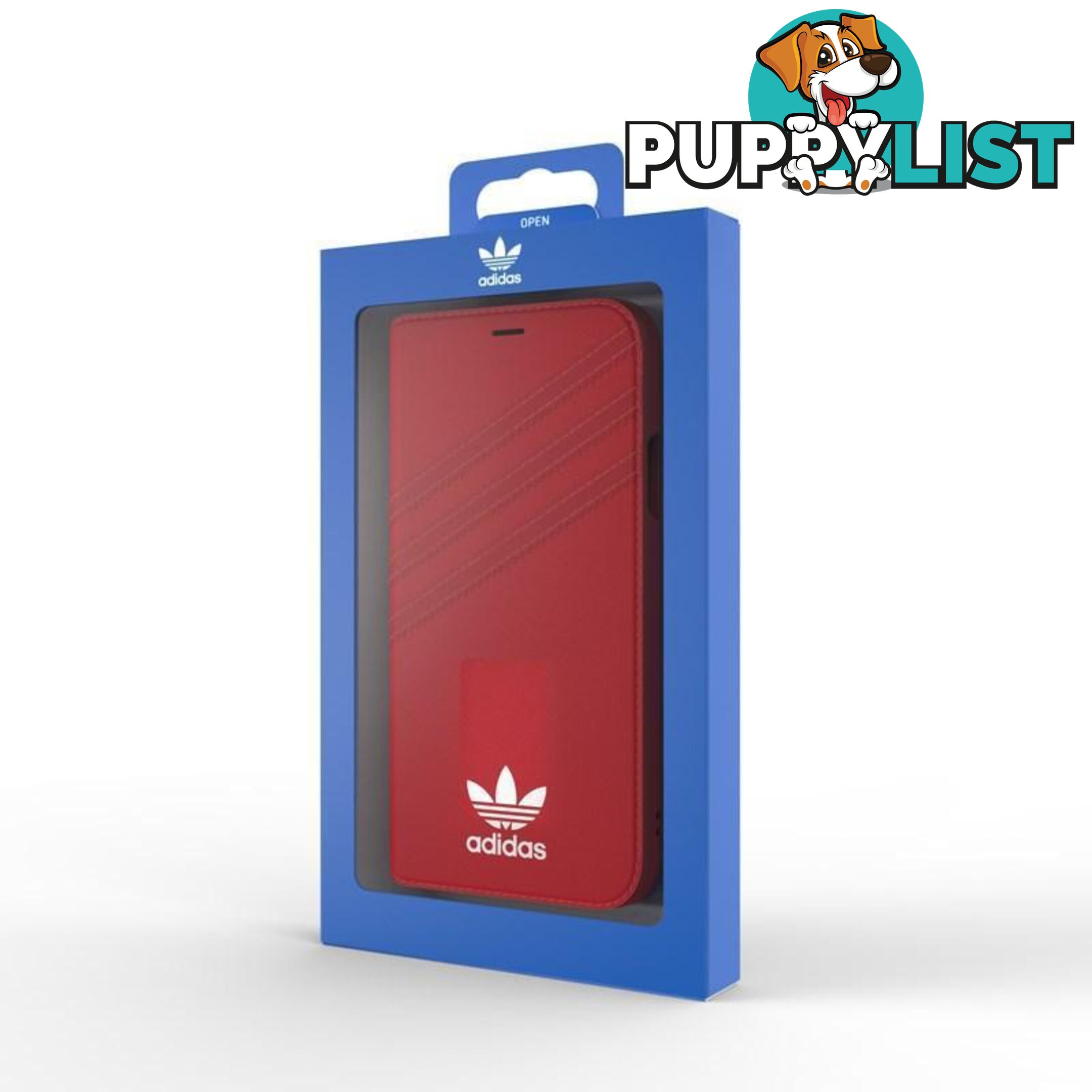 Adidas (Adidas) Clover Classic PU Leather Flip for iPhone X/Xs - Adidas - Blue - 8718846047357