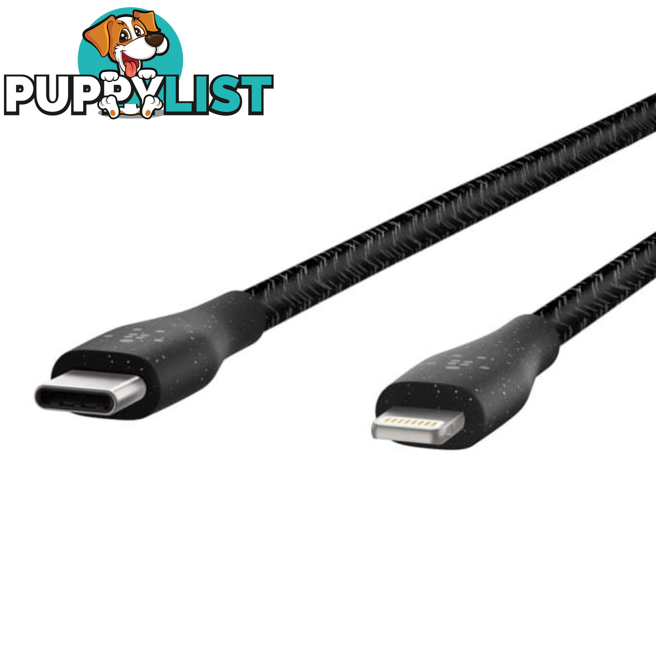 Belkin BOOSTCHARGE DuraTek USB-C Cable With Lightning Connector and Strap - Belkin - Black - 745883775484