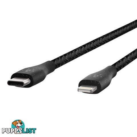 Belkin BOOSTCHARGE DuraTek USB-C Cable With Lightning Connector and Strap - Belkin - Black - 745883775484