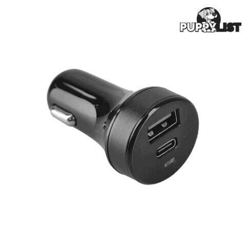 Cleanskin 27W Dual Car Charger and Qualcomm Quick Charge 3.0 USB Port Black - Cleanskin - 9319655067469