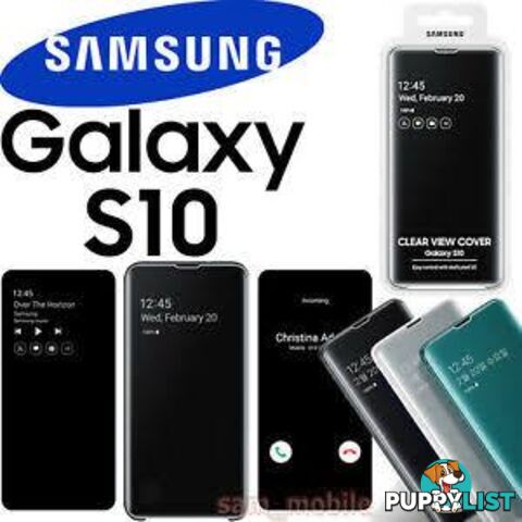 Samsung Clear View Cover For Samsung Galaxy S10 - Samsung - Black - 8801643651336