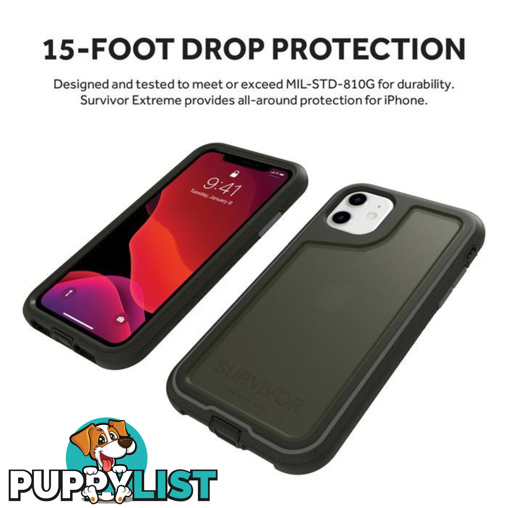 Griffin Survivor Extreme for iPhone 11 - Griffin - Black/Smoke - 191058106827