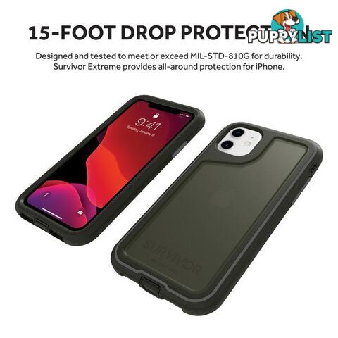 Griffin Survivor Extreme for iPhone 11 - Griffin - Black/Smoke - 191058106827