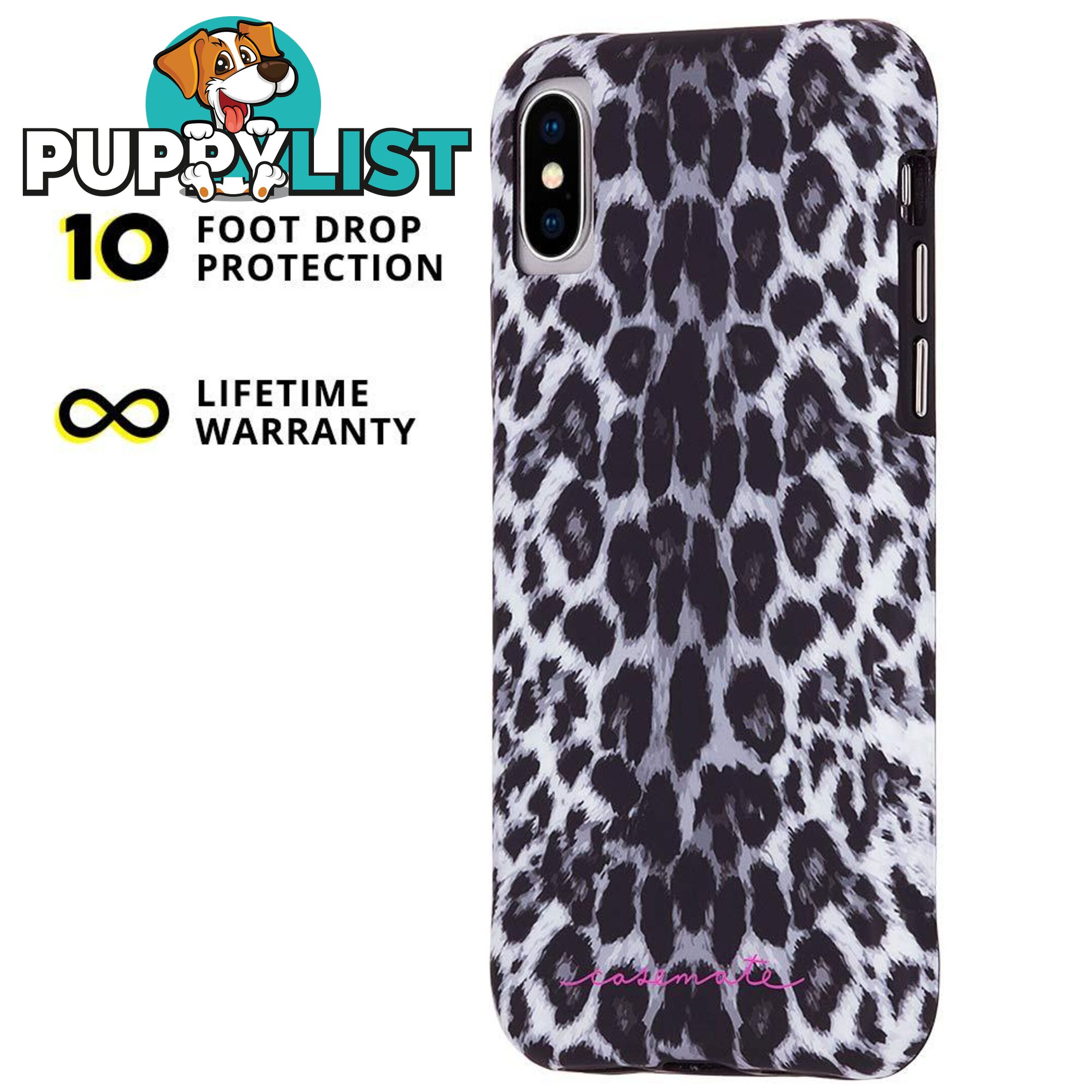 Case-Mate Wallpaper Street Case For iPhone X/XS - Case-Mate - Gray Leopard - 846127181761