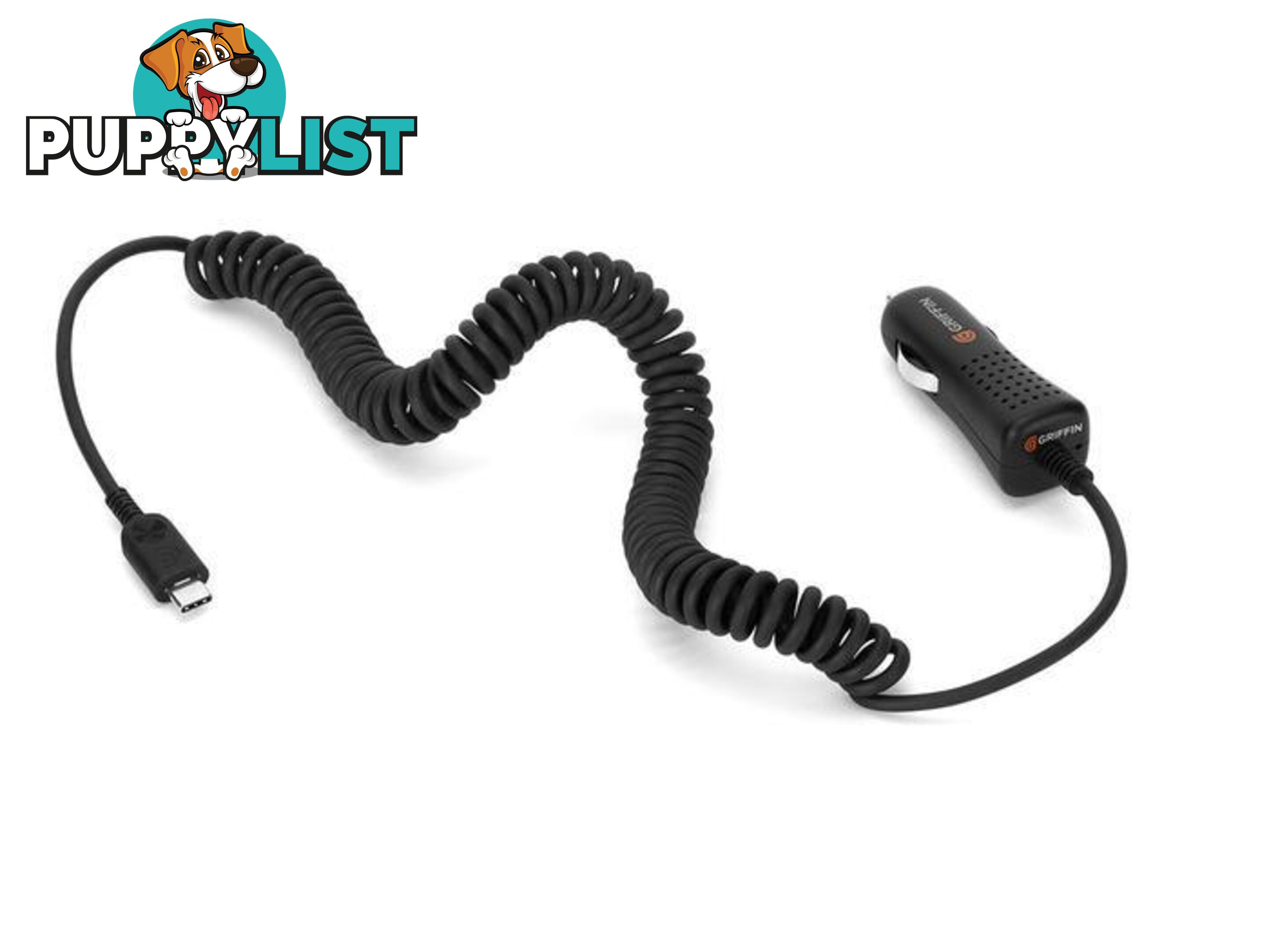 Griffin PowerJolt SE 3.0A Car Charger Coiled USB-C - Griffin - 685387428496