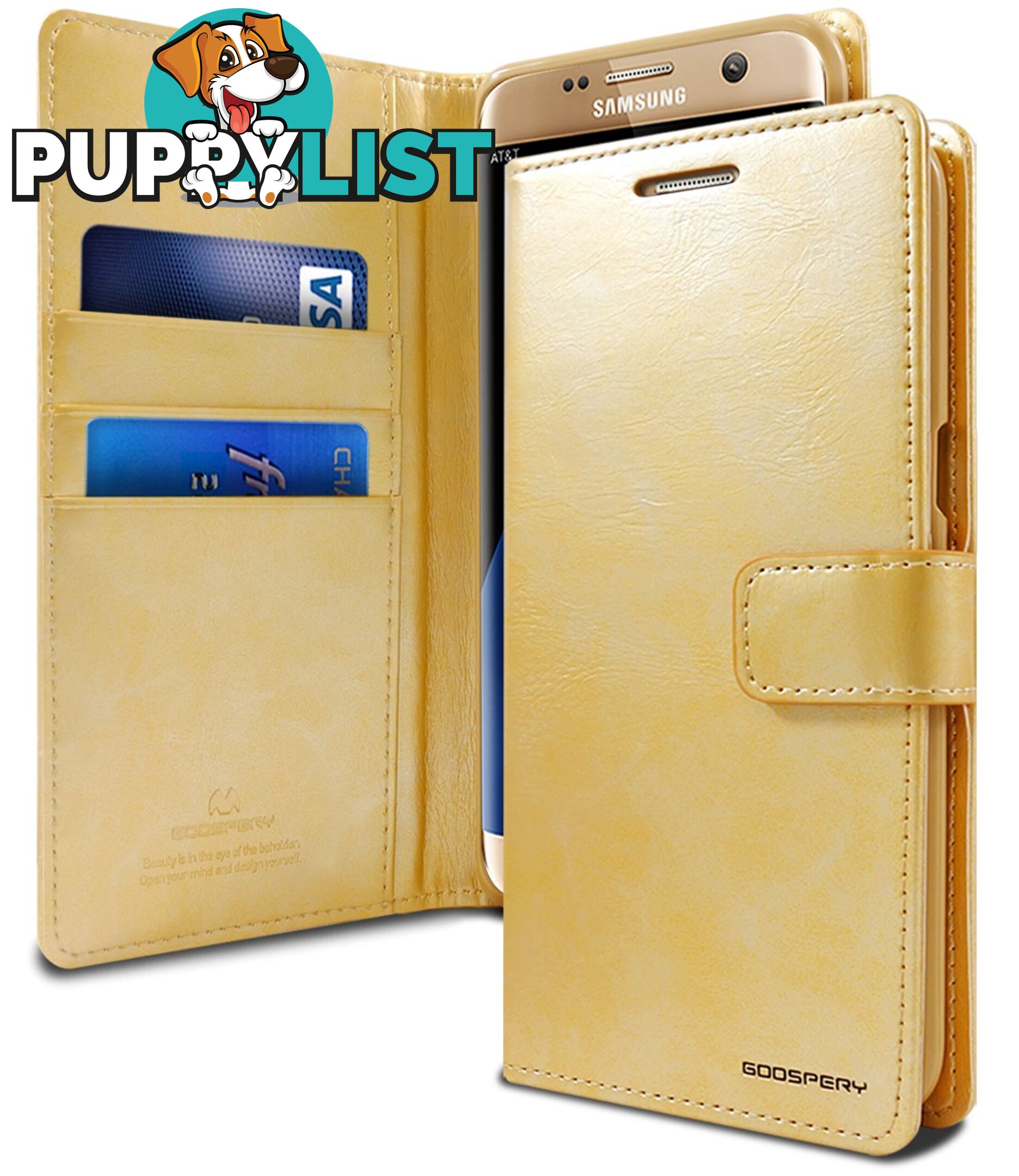 Goospery Mercury Blue Moon Diary for Samsung Galaxy S20 - Goospery - Gold