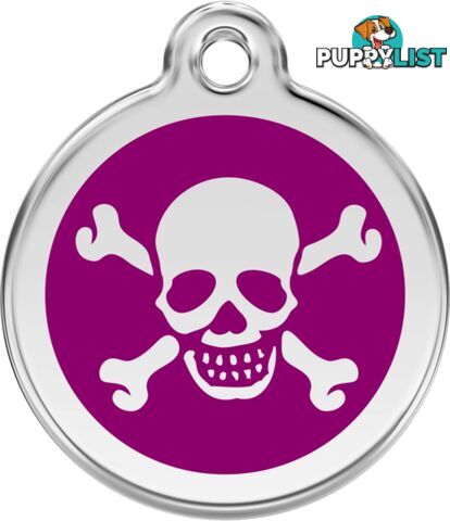 RED DINGO SKULL & CROSS BONES PURPLE TAG - LIF