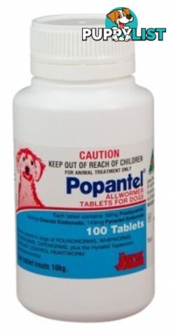 POPANTEL ALLWORMER TABLETS FOR DOGS 10KG