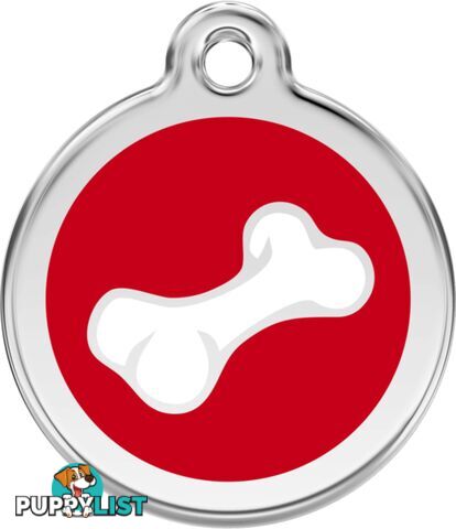 RED DINGO 2D BONE TAG RED - LIFETIME GUARANTEE - C